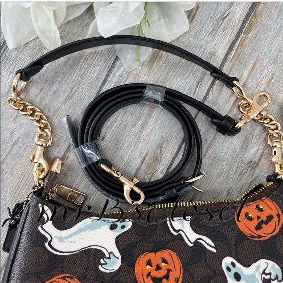 Coach Teri Shoulder Bag In Signature Canvas Halloween Print Purse - Picture 6 of 8